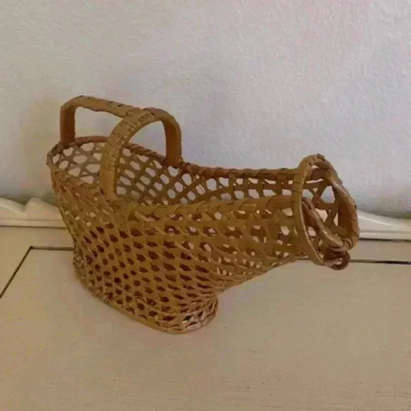 1950s wicker wine holder - Picture 2 of 9